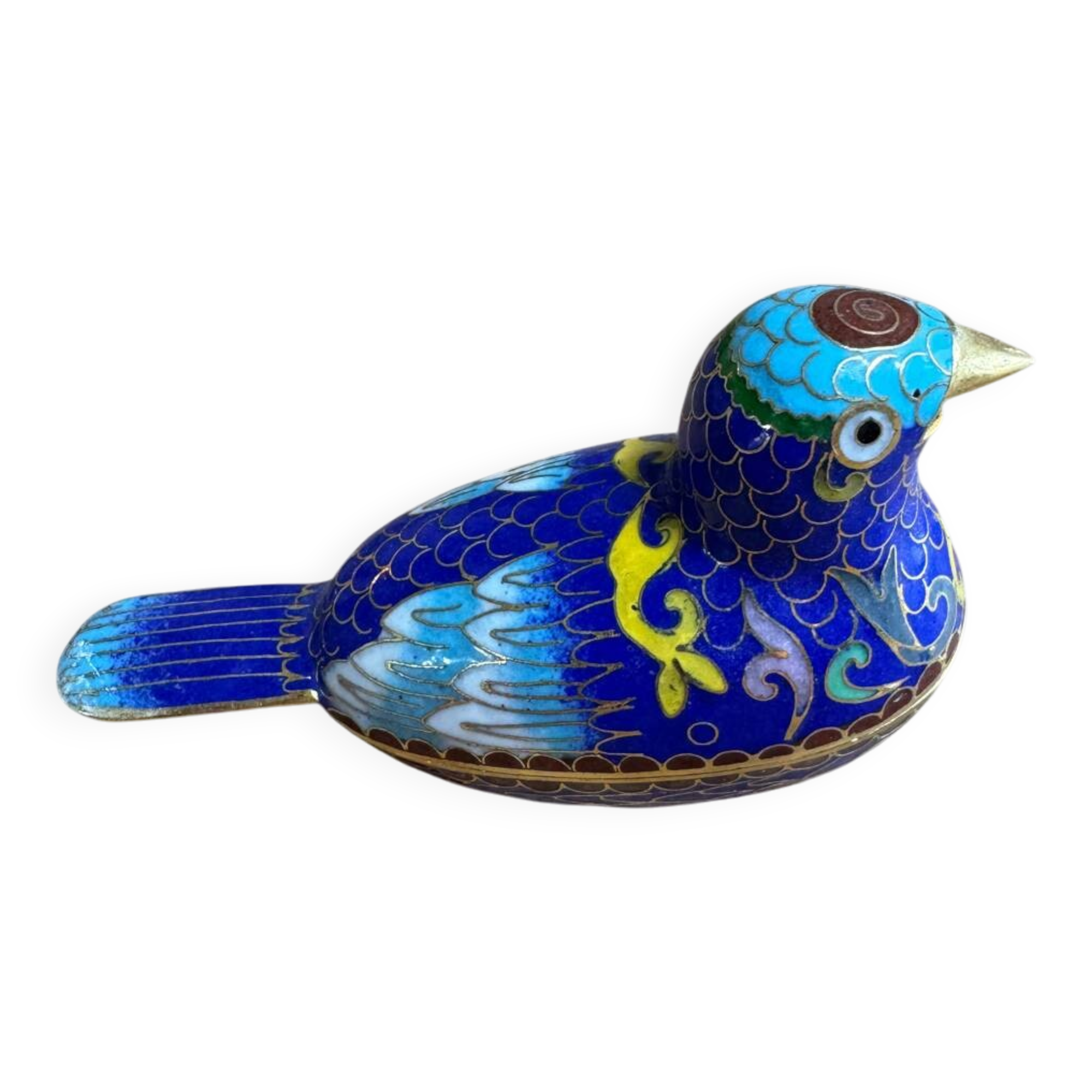 Enamelled brass bird box