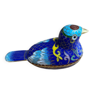 Enamelled brass bird box