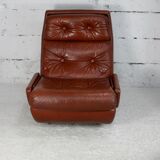 Easy chair "space age". Jean Prévost, France, leather, circa 1970