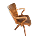 Fauteuil de bureau en bois et cuir