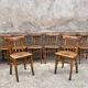 Series of 8 chairs bistro wood curve