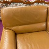Brown leather sofa