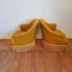 Pair of yellow toad armchairs
