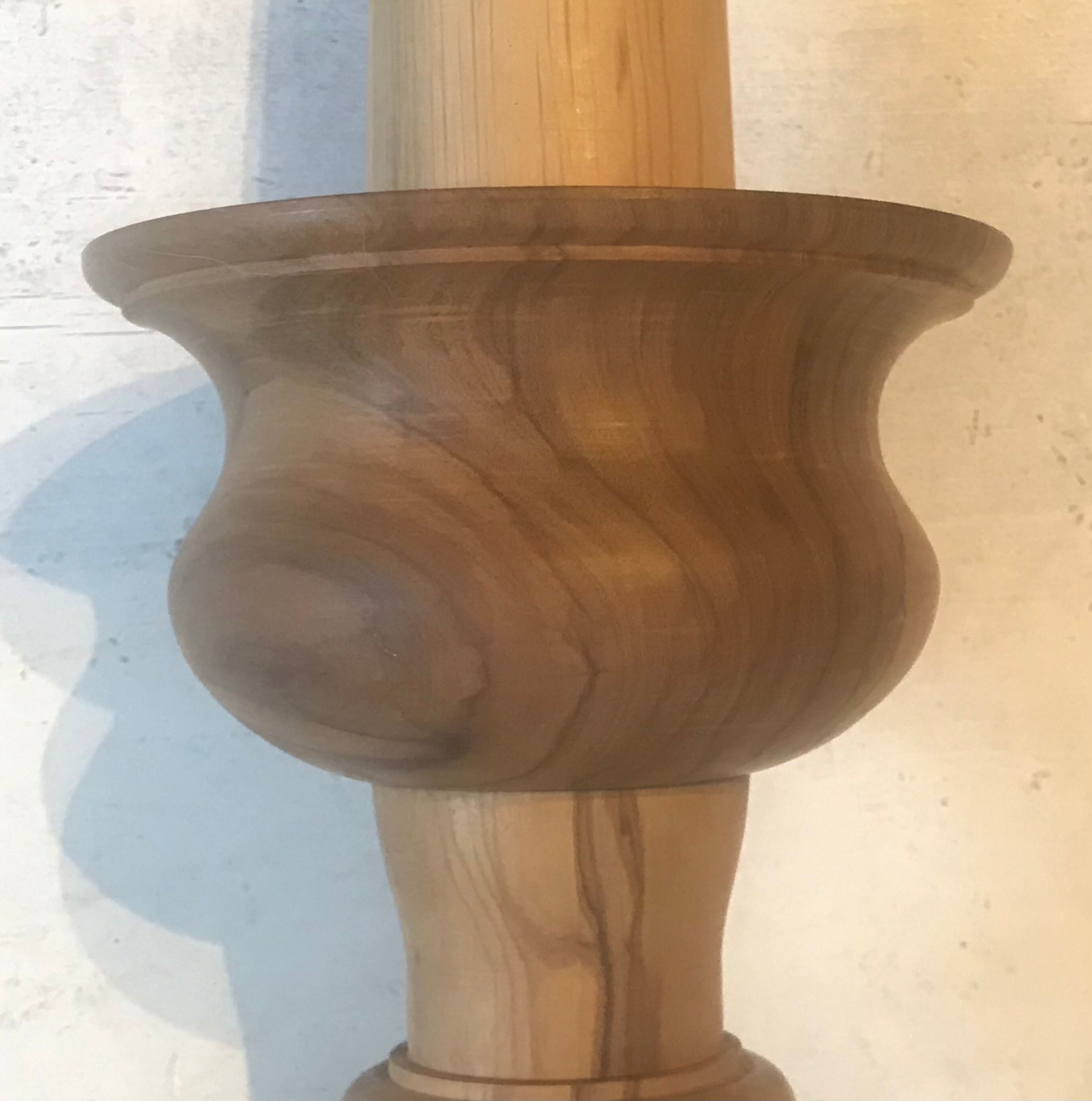 Lampe en bois 48 cm  circa 1960