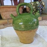 Antique Provençal jug/jug - painted on one side
