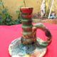Small lamp base or candle holder in glazed earthenware, Bernard CLUNY pottery