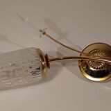 Pair of vintage glass and gold sconces
