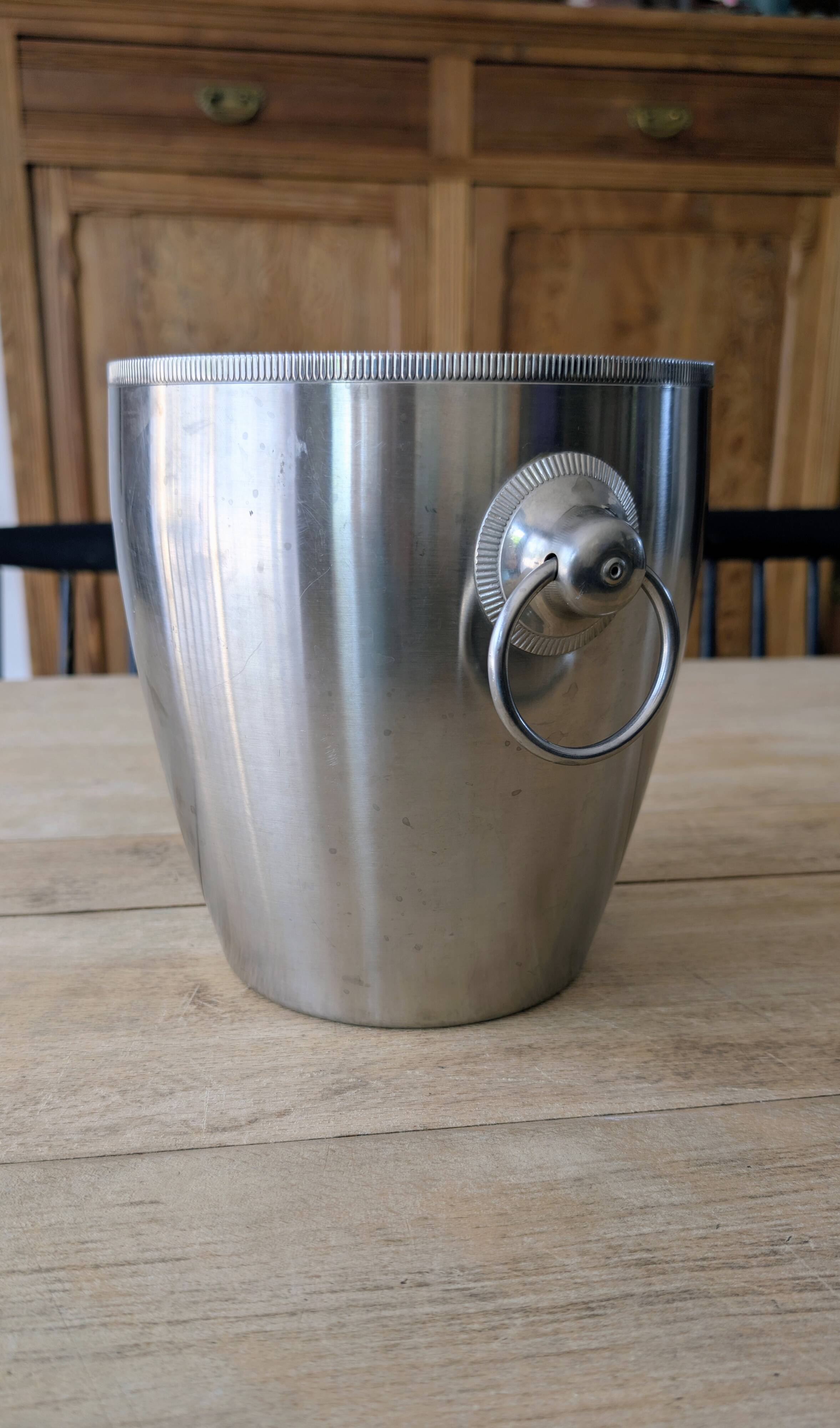 Vintage French stainless steel champagne bucket Létang Rémy