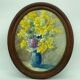 Old painting, still life with mimosas, signed, 60s/80s