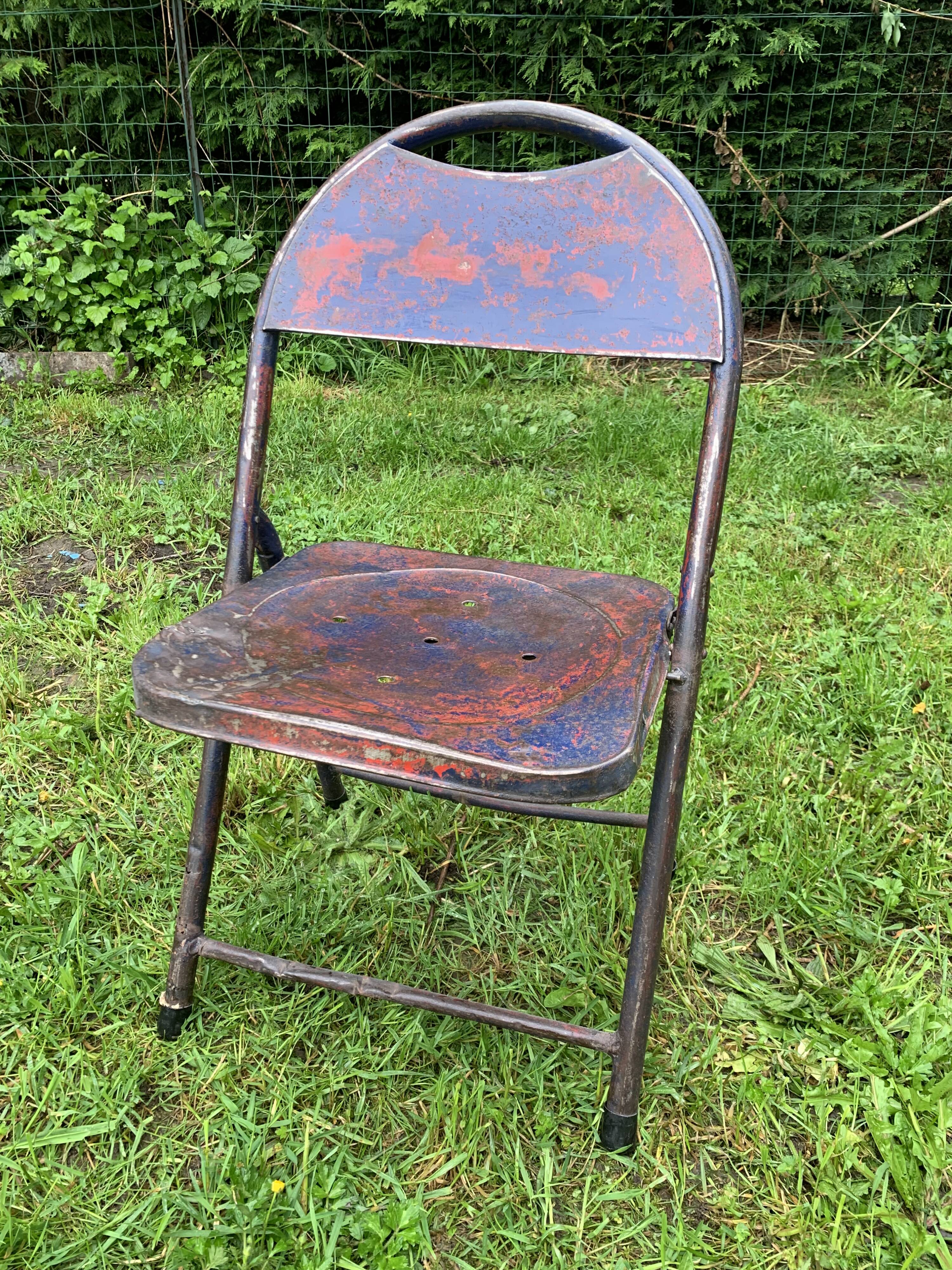 Folding metal chairs
