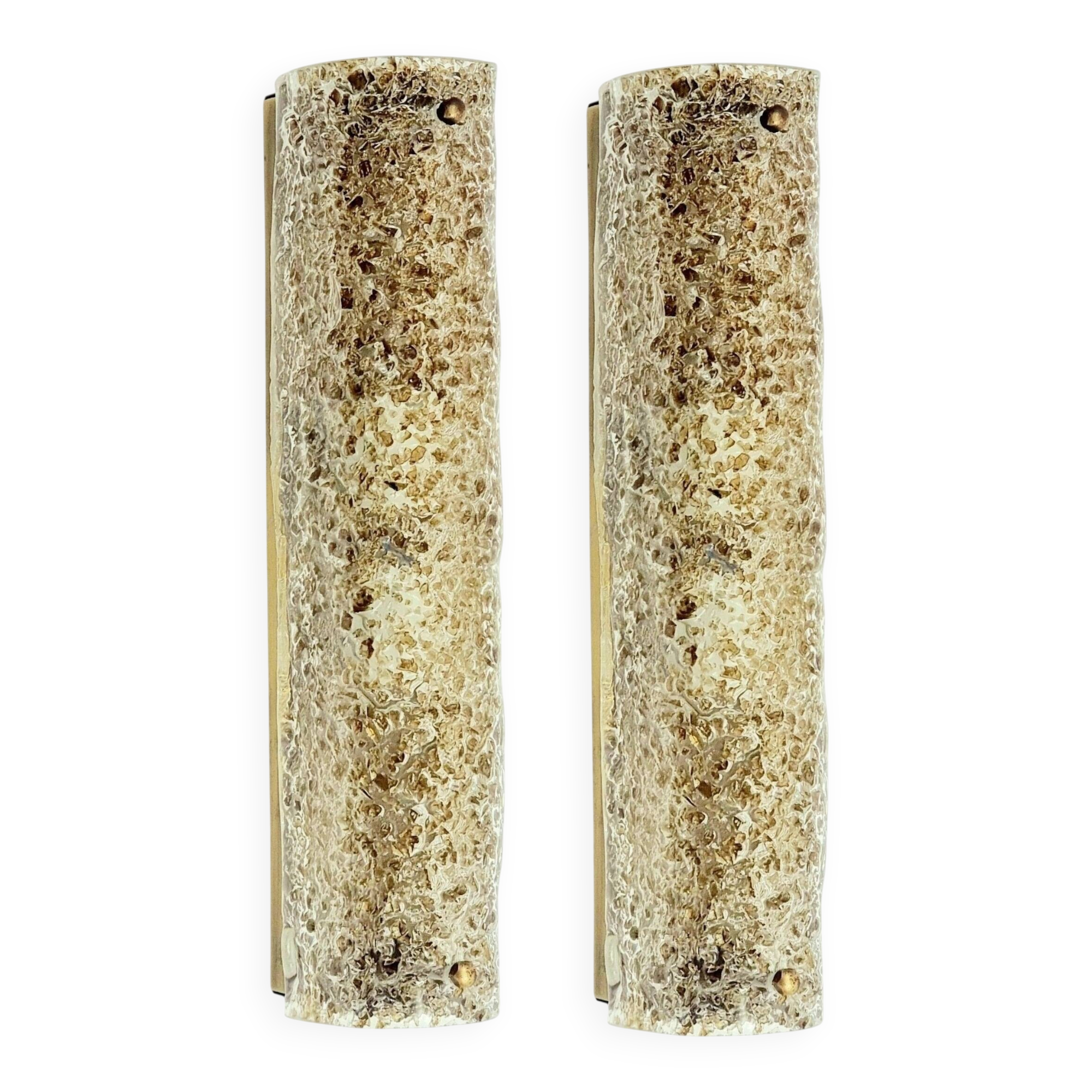 Pair of Mid-Century Tubular Murano Glass Wall Lights from Hillebrand, 1970s