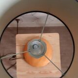 Solid beech table lamp with brown lampshade