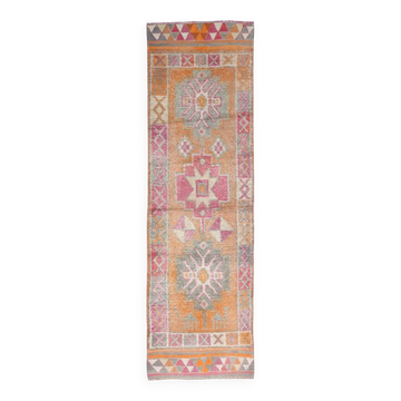Tapis couloir vintage oriental rose, 86x309 cm
