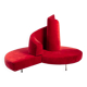 Red velvet Tatlin Sofa by Edra Italy
