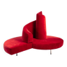 Red velvet Tatlin Sofa by Edra Italy