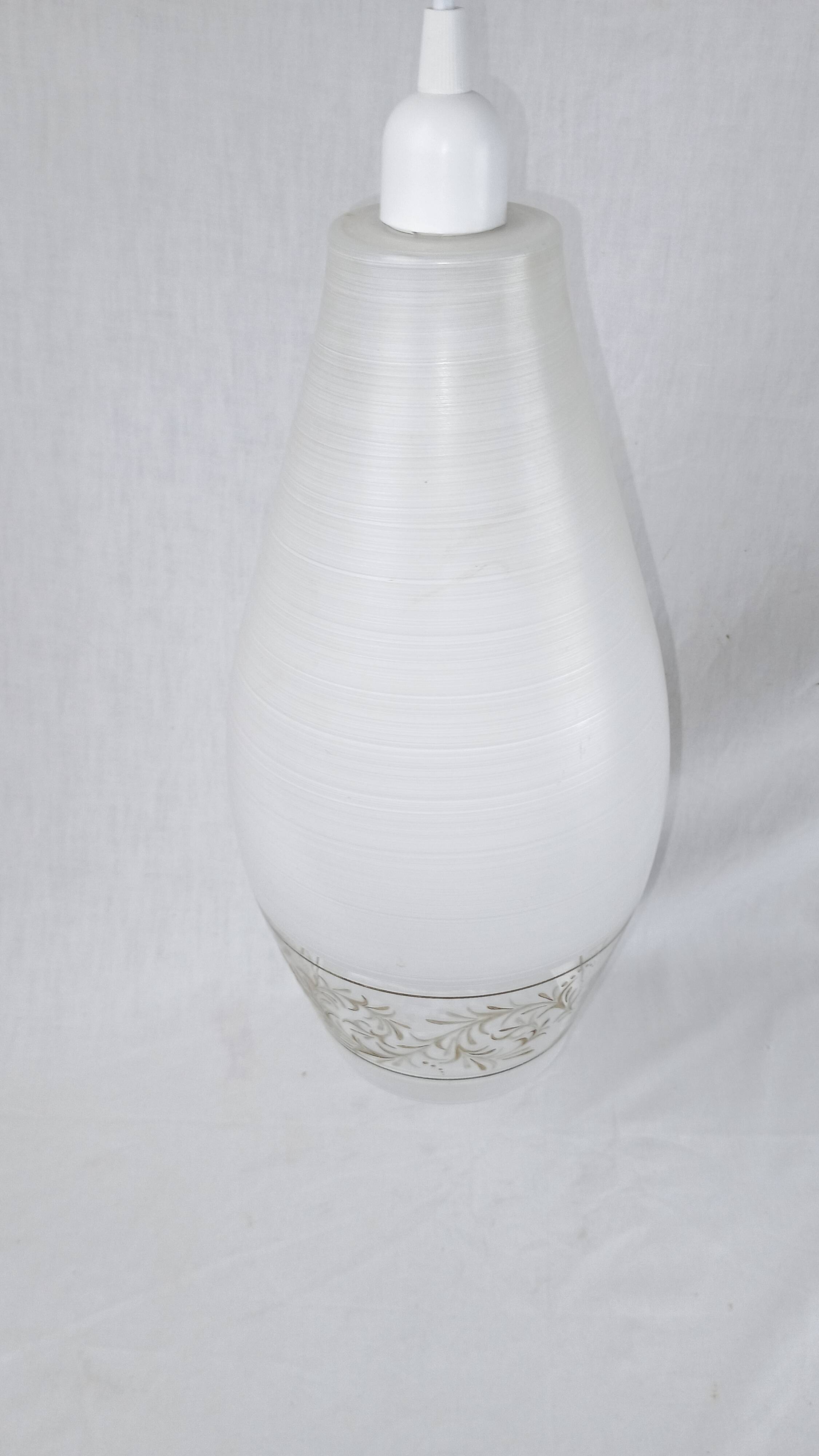 Lunel vintage textured glass pendant light, 1960s French design