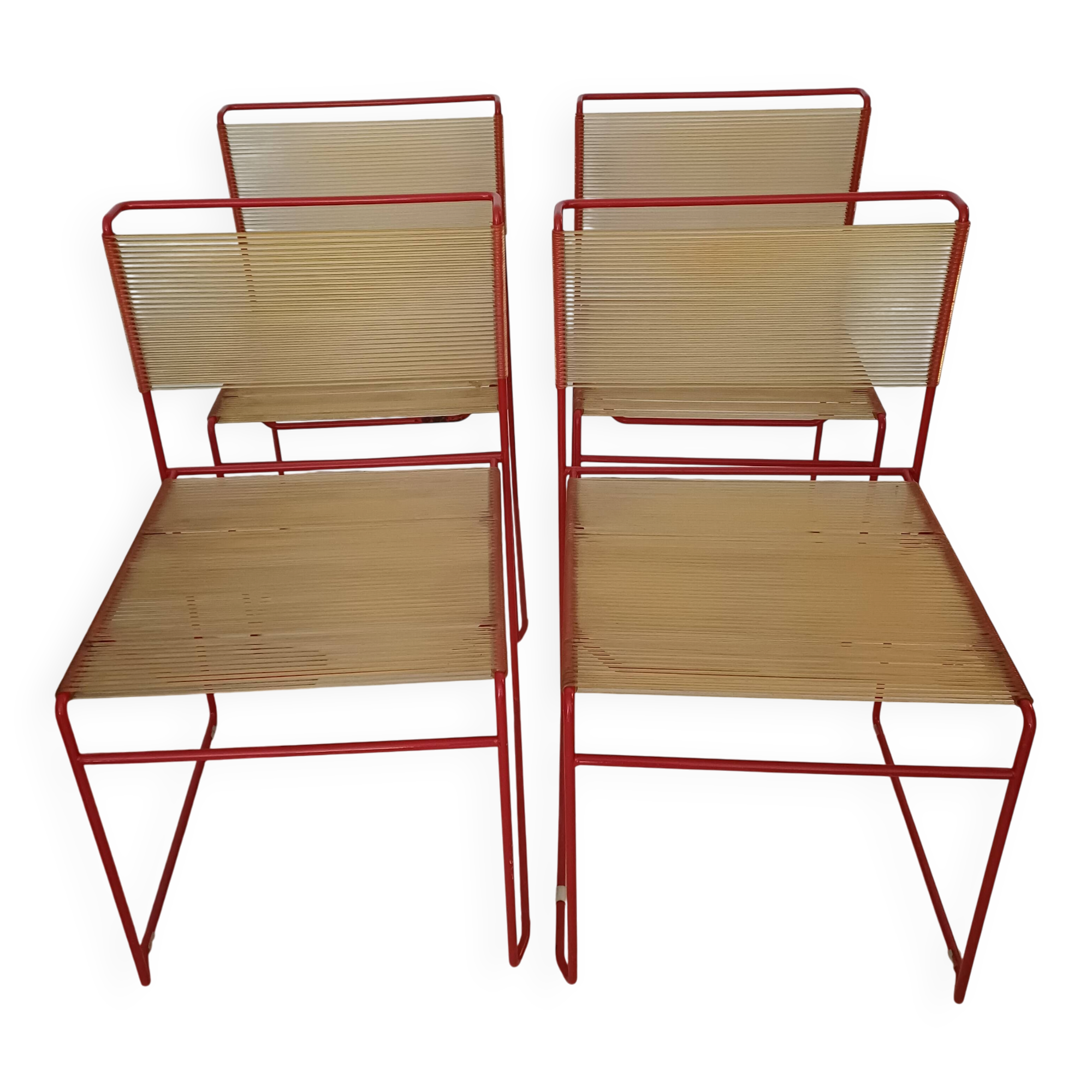 4 Flyline spaghetti chairs by Giandomenico Bennotti 1970