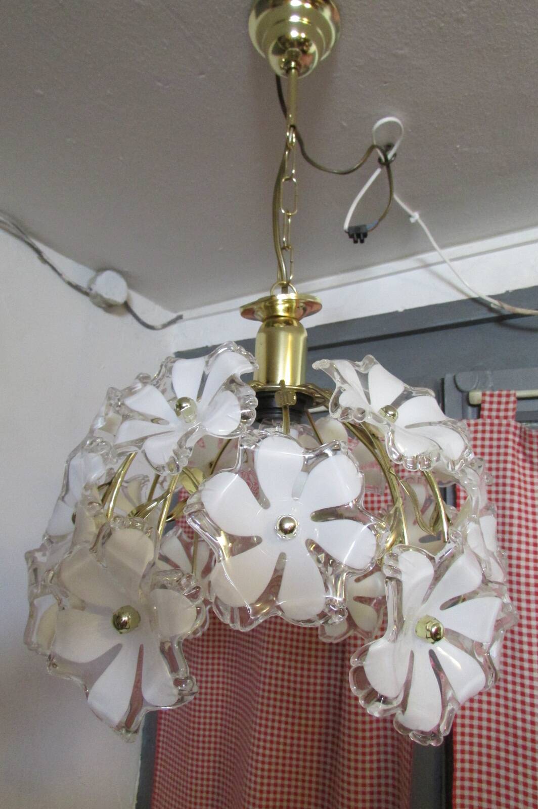 Suspension, vintage chandelier, 18 flowers