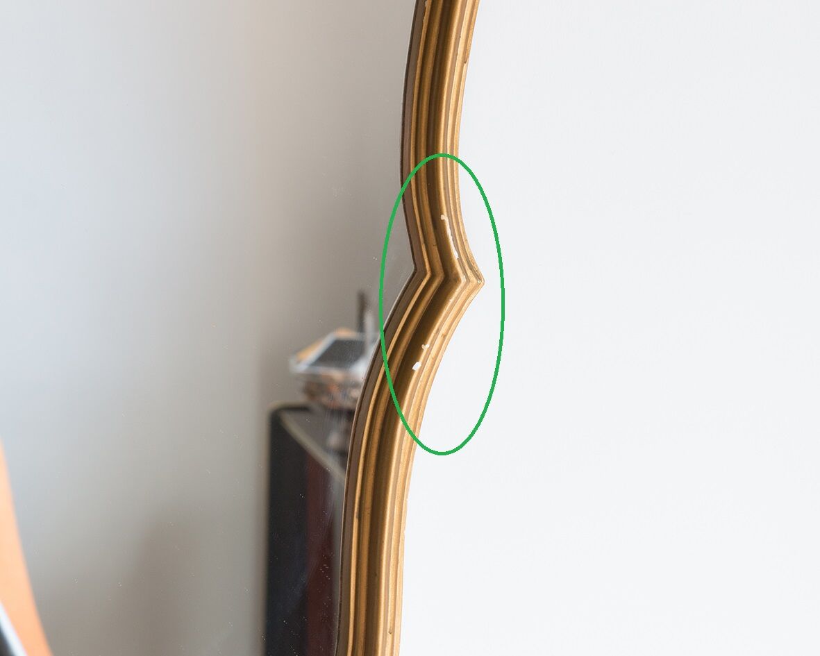 Golden mirror 75x45cm