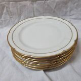 6 assiettes à dessert Limoges Or