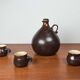 Mid-Century Modern German Studio Pottery Jug with Mugs by Melitta Teubner, 1960s, Set of 4