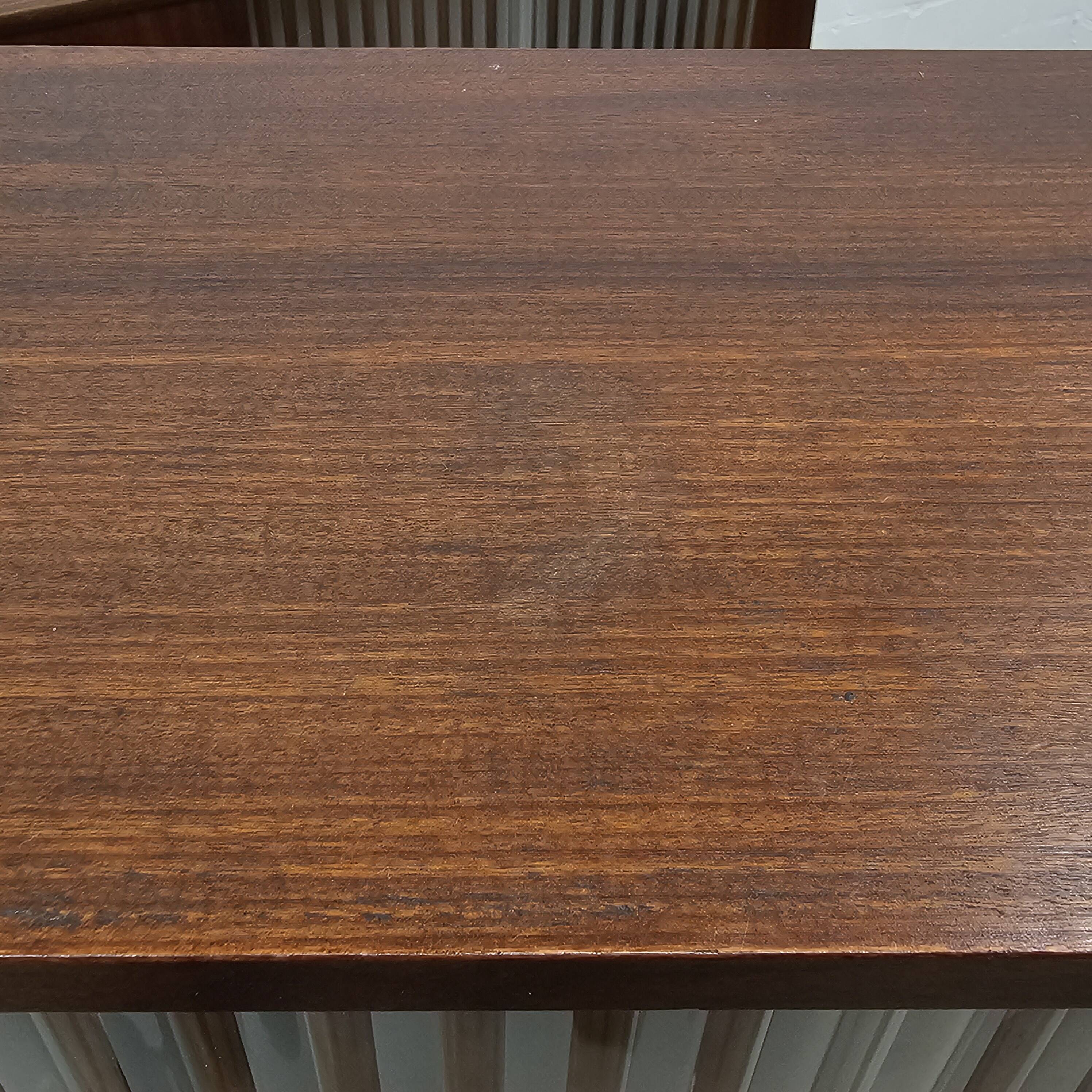 Vintage sideboard wall cabinet with glass sliding doors