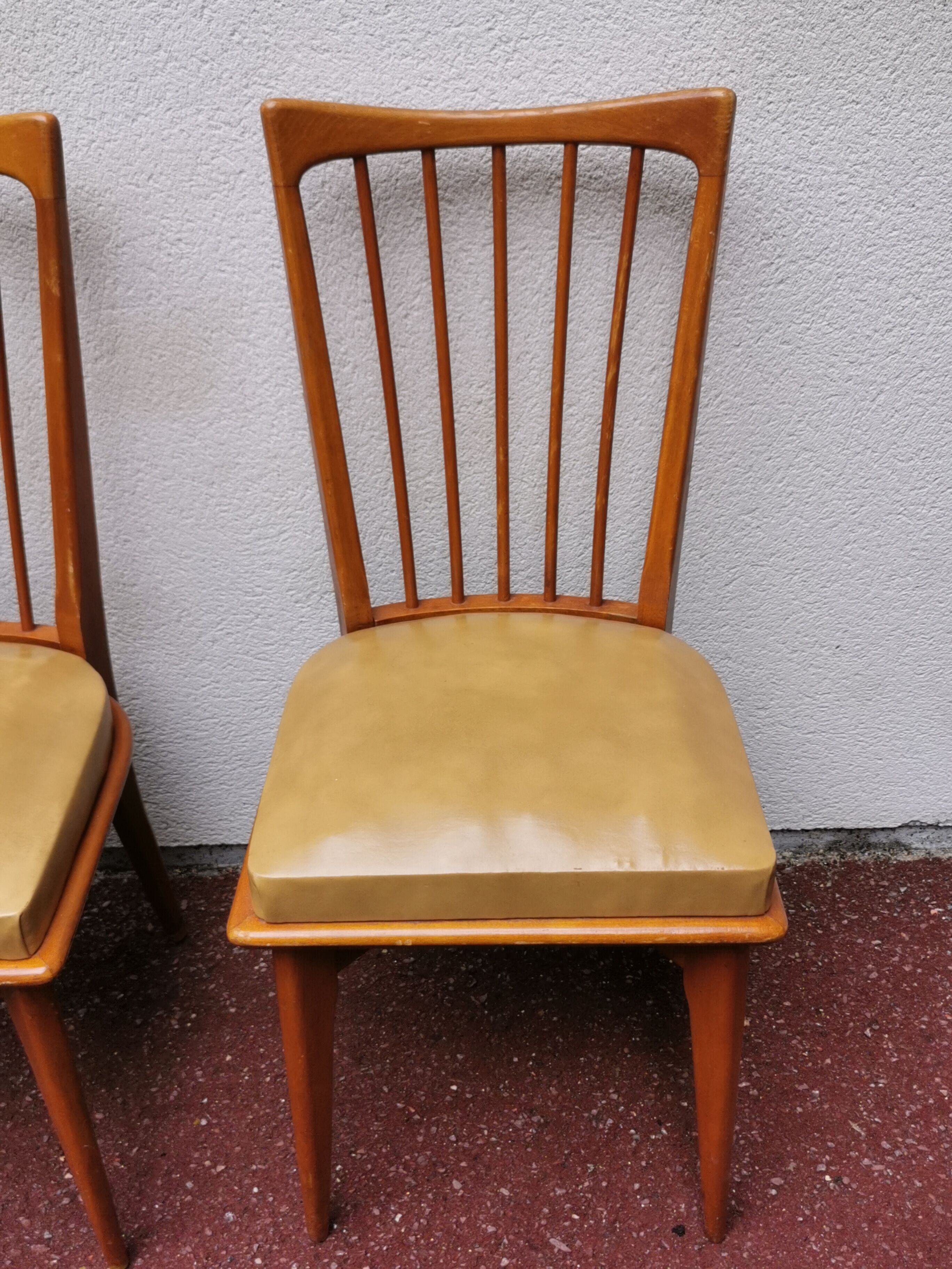 Series of 3 chairs vintage scandinavian style 60's 70's