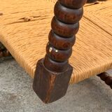 1920s turned wood straw corner chair