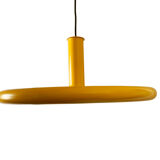 Suspension jaune original des années 1970 produit au Danemark par Fog & Morup - Conçu par Hans Due - XL 50 cm
