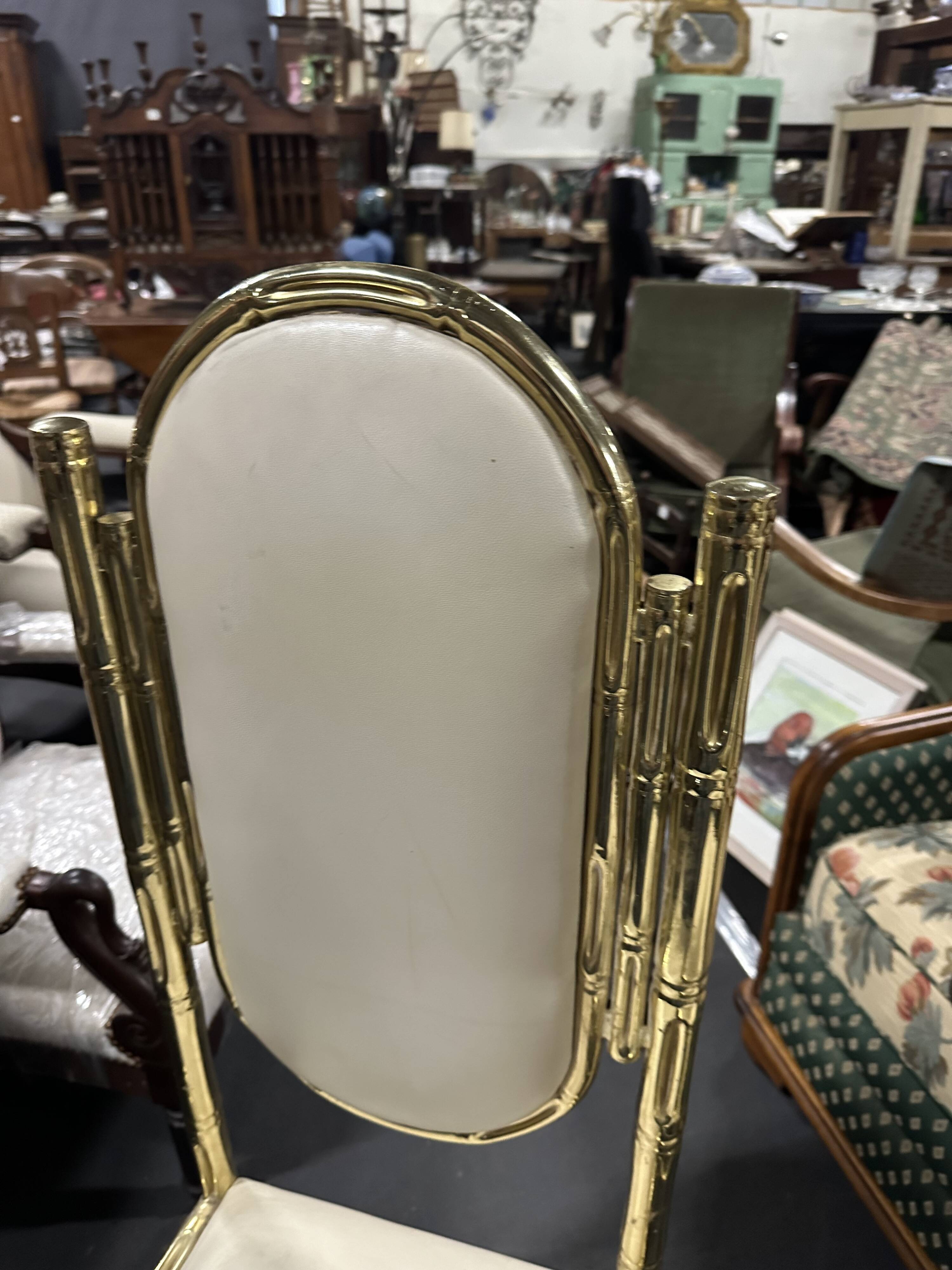 Set of 6 Bamboo chairs in brass 1980