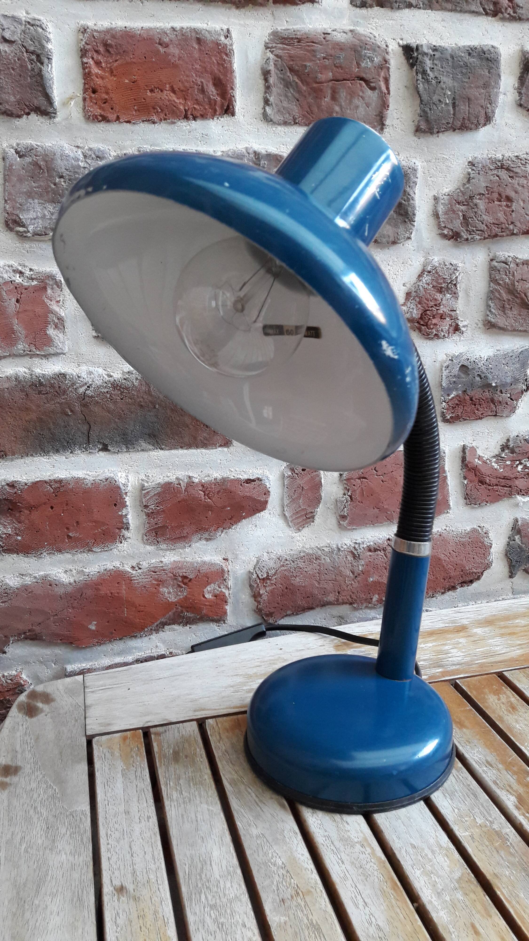 70's blue NARVA VEB desk lamp
