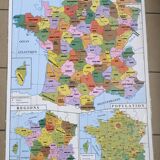 Map of France physical and administrative