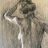 Painting "Nude of a woman" enhanced academic drawing dating from 1911