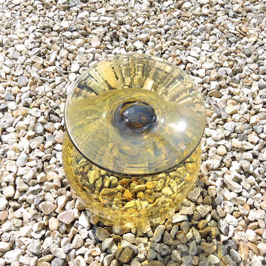 Antique Large Smoked Blown Glass Cup