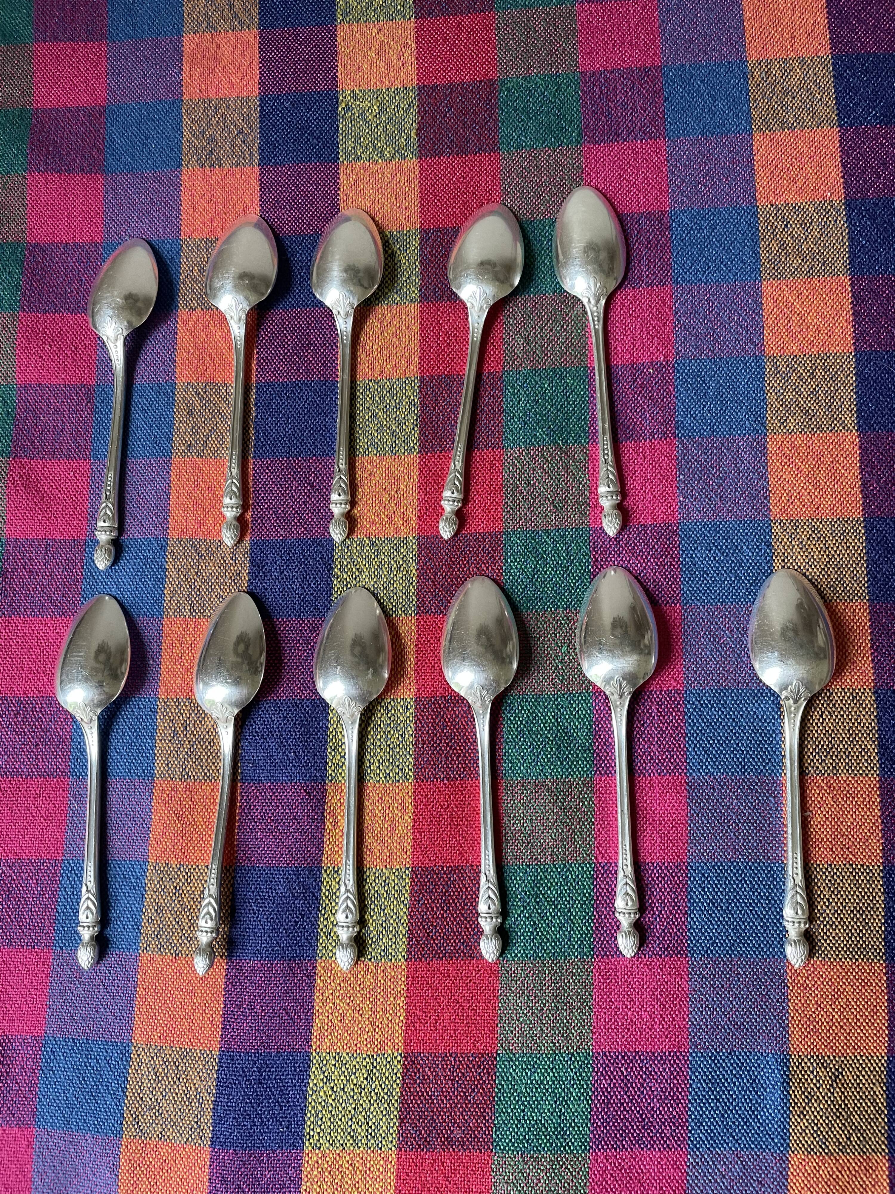 Apollo silver metal mocha spoons
