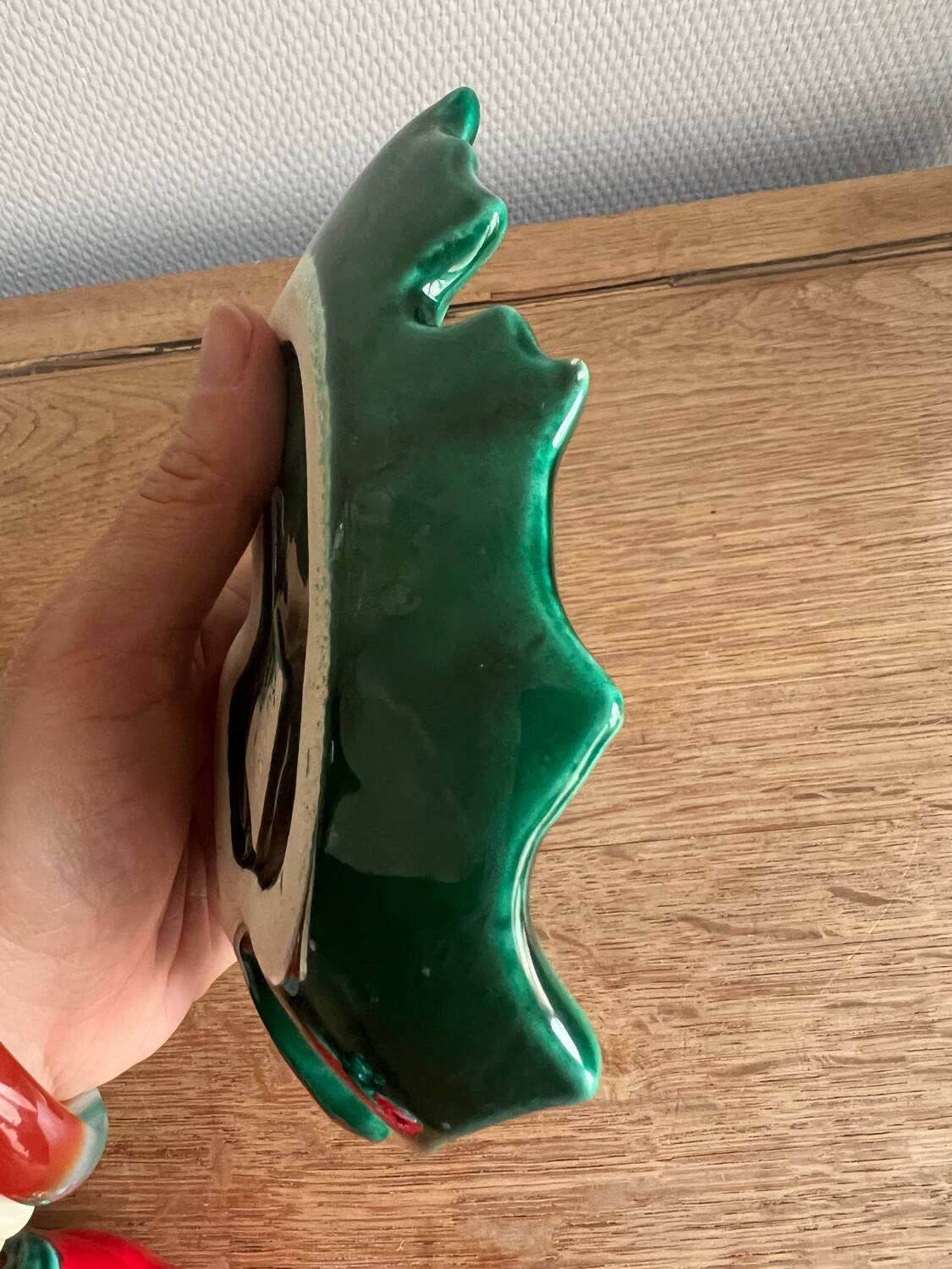 Barbotine set Salt shaker pepper shaker mustard pot