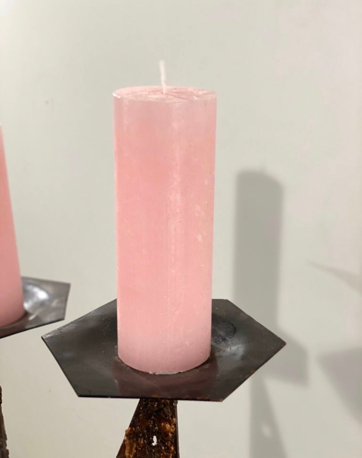 Impressive brutalist 3 candle holder