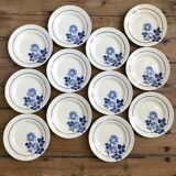 Service of 12 antique flat plates
