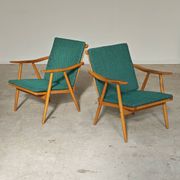 Pair of Thonet Boomerang armchairs by Antonin Suman for TON 1960
