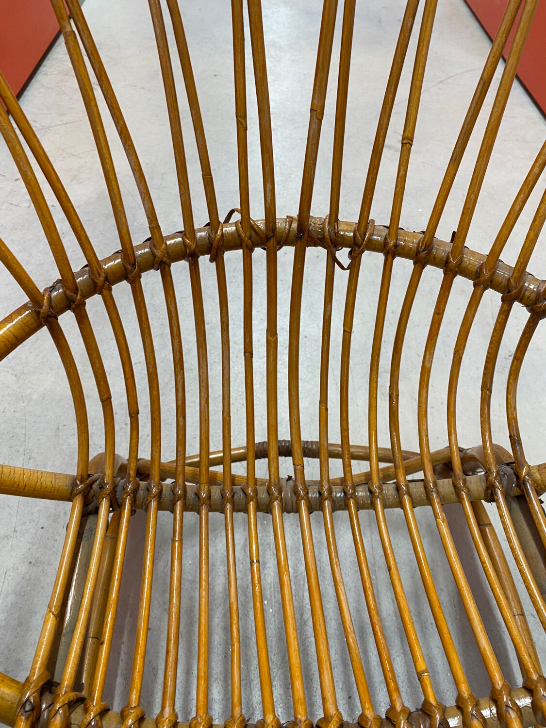 Rattan and bamboo armchair