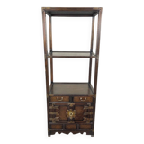Etagère Cabinet En Bois Et Laiton, Fin XIXe / Début XXe
