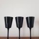 Lot de 3 verres à vin noirs en cristal