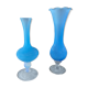 Duo de vases opaline bleue