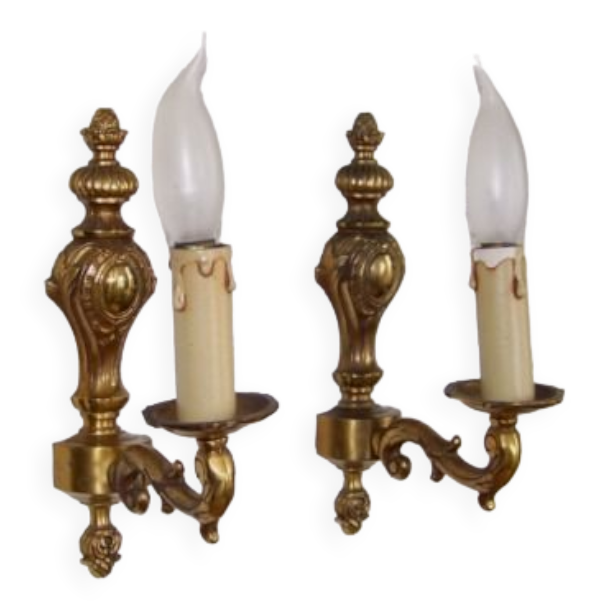 Pair of brass sconces