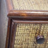 Vintage rattan and bamboo chest of drawers