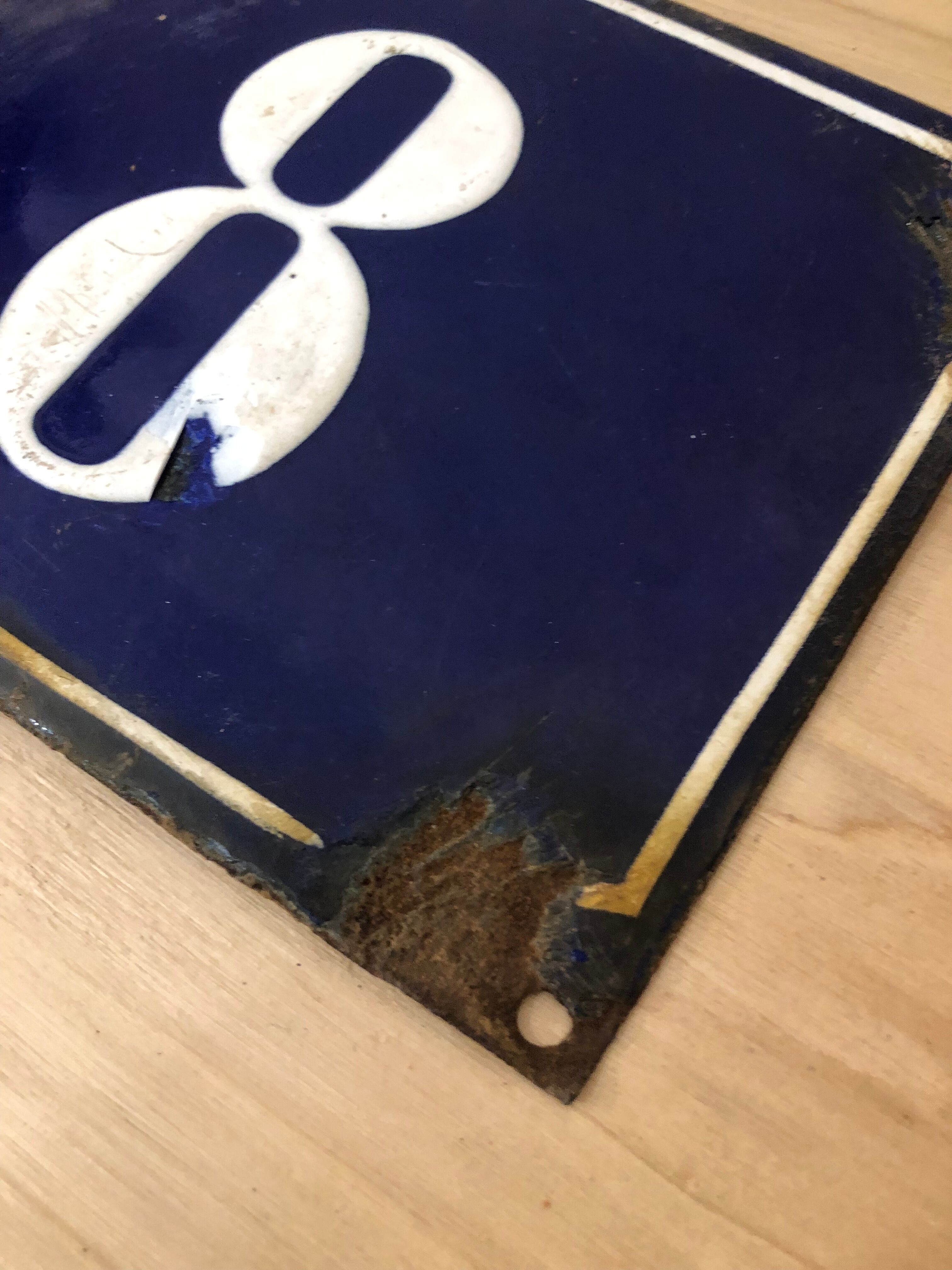 Enamelled plate number 8