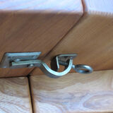 Round table with oiled solid elm extension Regain