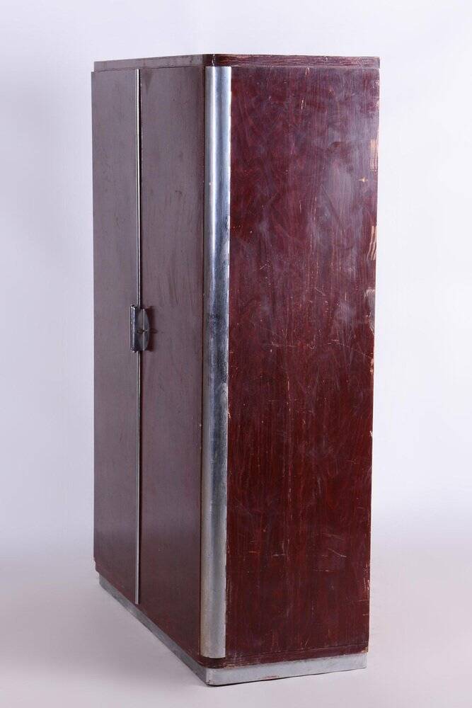 Bauhaus Walnut Wardrobe attributed to Vichr a Spol, Czechia, 1939