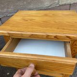 Scandinavian bedside pair wood pine fir vintage design 1980