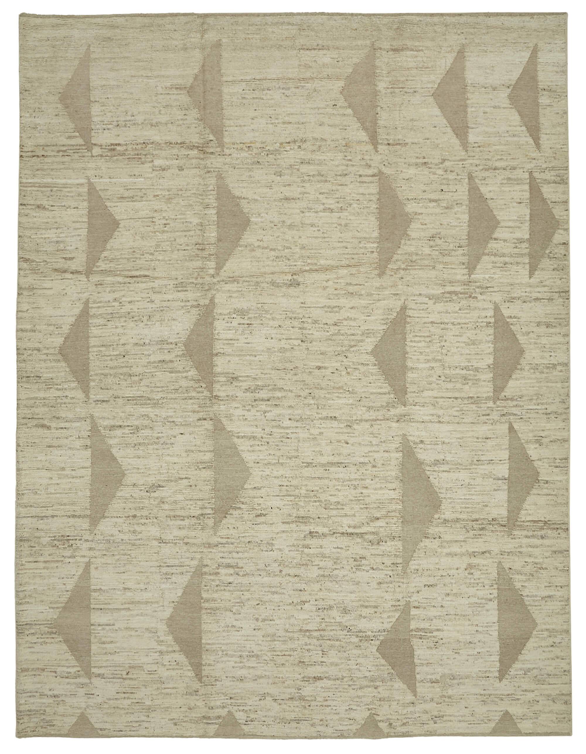 Handmade Tribal Decorative 311 cm x 417 cm Beige Wool Carpet